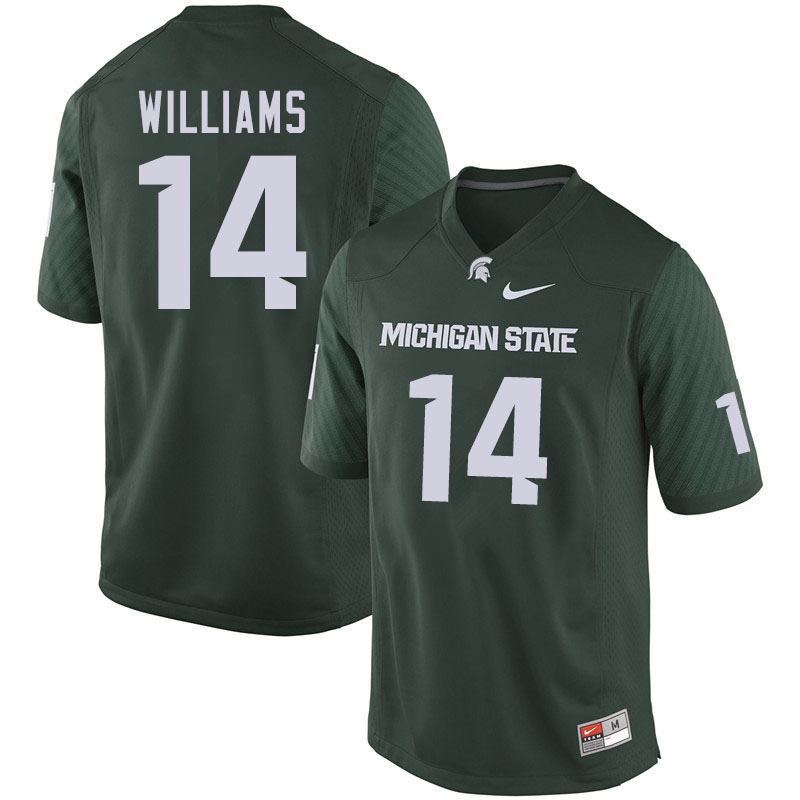Men #14 Davion Williams Michigan State Spartans College Football Jerseys Sale-Green